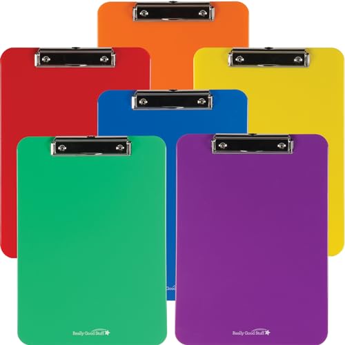 Really Good Stuff Group-Color Plastic Clipboards - 6 Colors