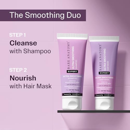 Bare Anatomy Ultra-Smoothing Shampoo & Hair Mask Travel Pack | Improves Hair Smoothness | Deep Conditioning & Frizz Control for All Hair Types | Suitable for Men & Women | 40ml each - Image 5