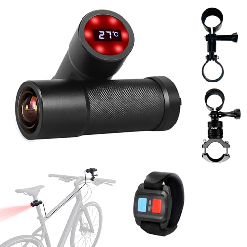 VSYSTO WiFi Bicycle Camera with Remote Control, 2K 170° Super Wide Angle WDR Motorcycle Bike Dash Cam Action Camera with Multi Colour Temperature Display, Night Vision (K5X-LED)