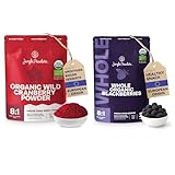 Jungle Powders Wild Cranberry Powder Organic 5 Ounces + Organic Whole Blackberries Fresh Freeze Dried Fruit...