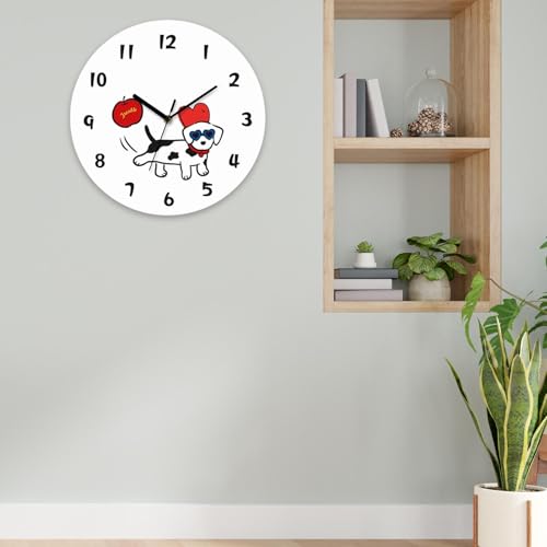 Horloge murale décorative en forme de chien rockible de 25cm silencieuse - 5