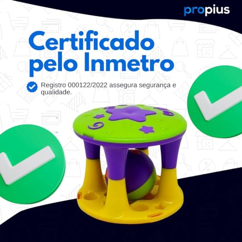 Conjunto Com Torre e Bola Chocalho Crianças Brinquedo Bebê Educativo Diversão Presente Jogo Kit Infa