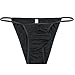 FEESHOW Men's Silky Bugle Pouch Tanga Briefs Bikini Underwear Black