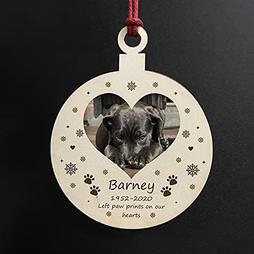 PERSONALISED Image Photo Christmas Tree Decoration Pet Sign Dog Cat Gift