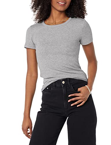 Image of Amazon Essentials Women's Slim-Fit Short-Sleeve Crewneck T-Shirt, Pack of 2