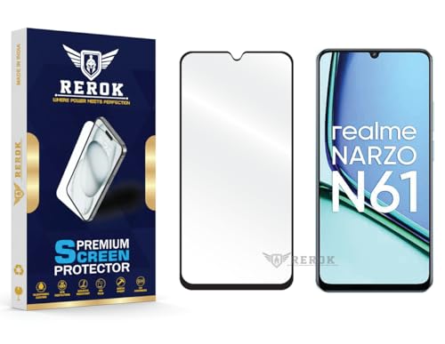 Image of Gorilla Tempered Glass Screen Protector Compatible with Realme Narzo N61 [Pack of 1] | Edge-to-Edge, Bubble-Free, Case Friendly, Easy Installation Kit