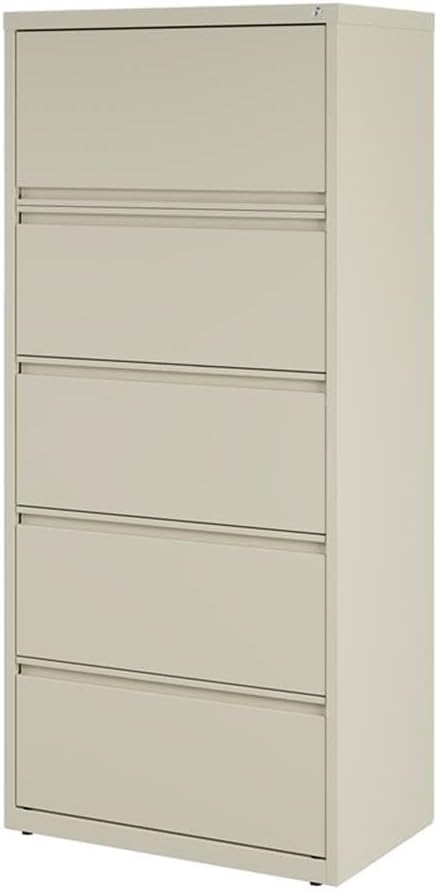 Hirsh 30-in Wide HL10000 Series Metal 5 Drawer Lateral File Cabinet Putty/Beige