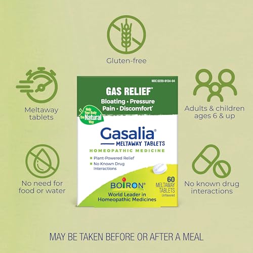 Boiron Gasalia Tablets for Relief from Gas Pressure, Abdominal Pain, Bloating, and Discomfort - 60 Count - Image 5