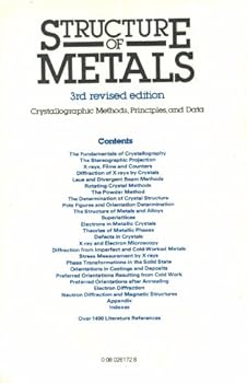 Paperback Structure of Metals, Third Edition: Crystallographic Methods, Principles and Data (International Series on Materials Science and Technology) Book