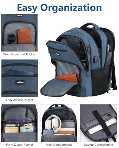Image of kadilong 17,3 Inch Laptop Backpack for Men,School Bookbag for Teens Boys with USB Port for College Business
