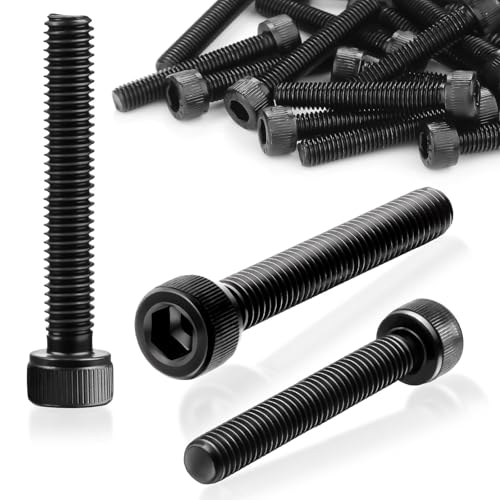 SWTYExt M5x40 mm Tornillo Hexagonal Interior 60 Piezas Tornillos Cilíndricos Rosca Completa Tornillos M5 DIN 912 de Acero Tornillo de Negro Clásico Tornillo M5 para Elementos de Fijación