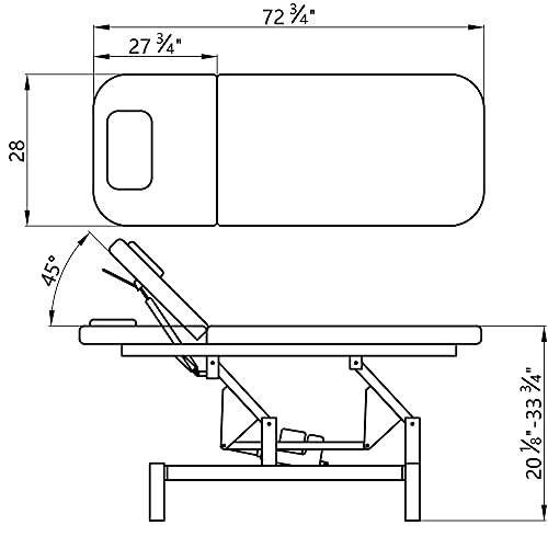 Dir Beauty Salon Spa Electrical Facial Beauty Bed Spa Massage All Purpose Doctor's Reclining Bed And Chair - Mar Egeo-Black #TOP3