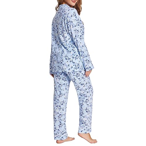 Image of Tugege Pajamas Set Long Sleeve Sleepwear Womens Button Down Nightwear Pj Sets