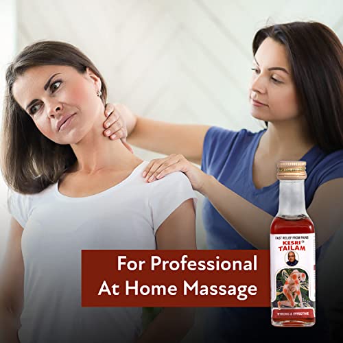 Image of Kesri Tailam Pain Relief Oil, (100 ml, Pack of 1)| Natural Ayurvedic Massage Oil for Joint, Muscle, Knee & Back Pain | Traditional Herbal Massage Oil