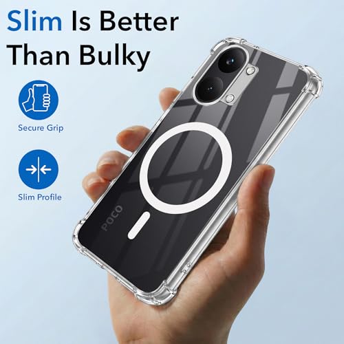 Image of Jkobi Shockproof Crystal-Clear Back Cover for Poco X8 Pro Max 5G (Magsafe Wireless Support | Drop & Camera Protection | Hard Polycarbonate)