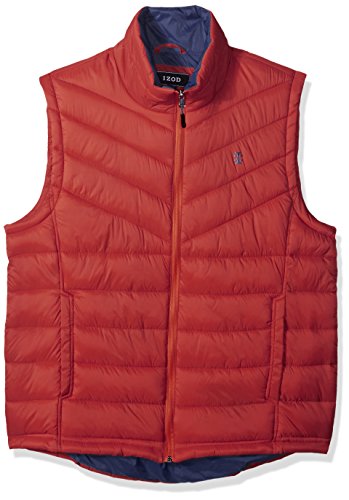 IZOD Men's Advantage Performance Apex Full Zip Puffer Vest, Real Red, X-Large