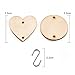 Hicarer 240 Pcs Wooden Circle Set 120 Pcs Wooden Heart Round Tags with Holes 120 Pcs S Shaped Hook Connectors Wood Ornaments for Birthday Chore Board