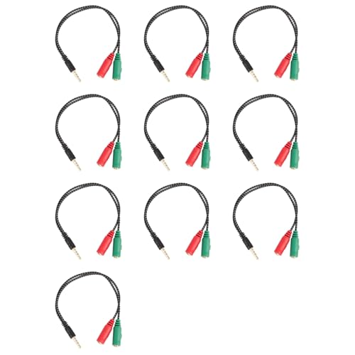 Hlsicna(�w���V���L) 10�{ PC�p�P�[�u���A�_�v�^ 2 In 1 �X�v���b�^�[4�� 3.5mm�I�[�f�B�I�C���z���w�b�h�Z�b�g- 2���X�W���b�N�w�b�h�t�H���}�C�N�I�[�f�B�I�P�[�u��3��