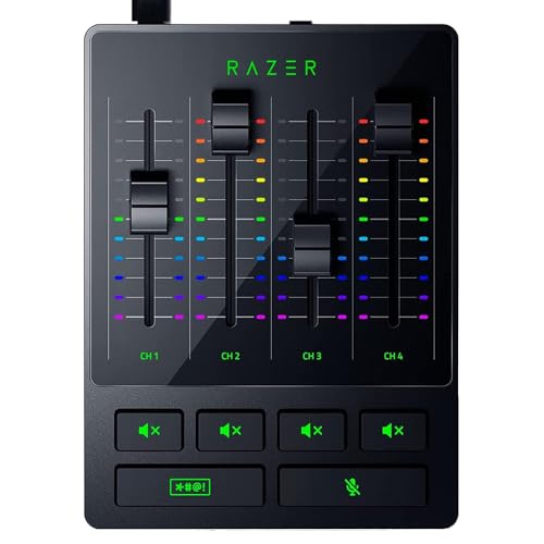 Razer Audio Mixer (Analoger Audio-Mixer, 4-Kanal-Schnittstelle mit Stumm-Tasten, XLR-Eingang, Plug and Play)