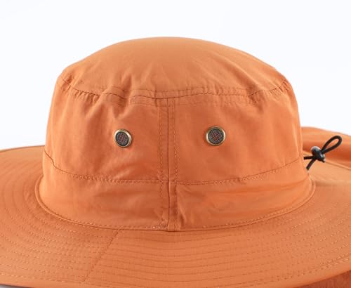 Image of Home Prefer UPF50 Mens Sun Hat with Neck Flap Quick Dry UV Protection Cap Womens Wide Brim Fishing Hat Neck Flap Beach Garden