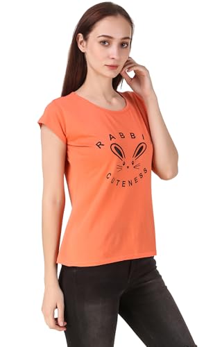 Image of MODISH women's round neck cap sleeve printed cotton t-shirts combo of 3 t-shirts