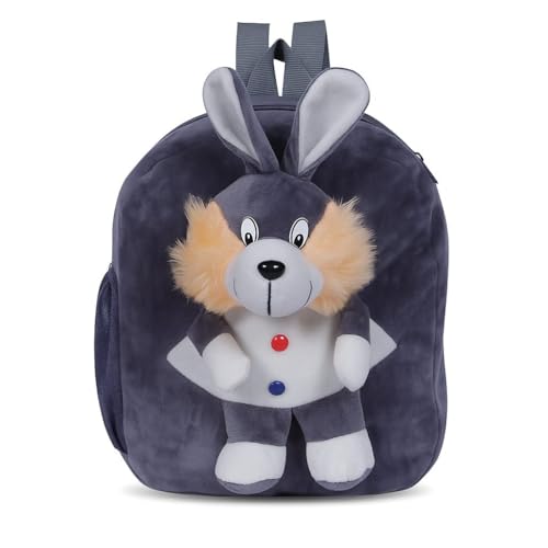 Image of Kids Plush Teddy Backpack - Soft Rabbit School Bag for Toddlers & Preschool, Cute Animal Backpack with Adjustable Straps - Lightweight & Comfortable for Boys & Girls