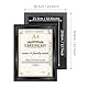 GraduatePro Bilderrahmen A4 Rahmen Urkunde für Zertifikate Diplom Wand Hängend Silberperlen Vintage University Certificate Frame Schwarz 2-teiliges Set