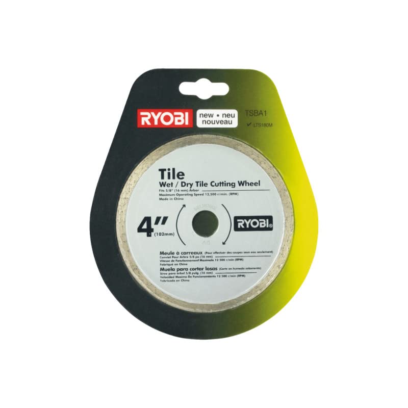 Pack RYOBI - Scie à carrelage LTS180M - 18V One+ - Roue 102 mm - sans batterie ni chargeur - Disque de coupe TSBA1