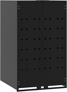 vidaXL Wheelie Bin Storage for Single Bin Black 27.2x31.1x46.1 Steel