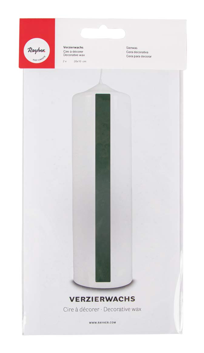RAYHER Wax Foil 20 x 10 cm Pack of 2 Dark Green 3103713