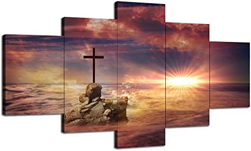Jesus Christ Cross Wall Decor Cross on a Rock Wall Art Religious ...