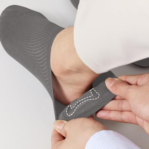 3 Pairs Men No Show Socks Invisible Low Cut Cotton Ankle Socks With Non Slip Grips 9-112