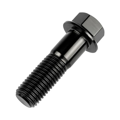 Image of Titanium Bolt M12 30 35 40 45 50 55 60 65 70 75 80 85 90mm Hex Small Flange Head for Motorcycle Car Modification Pack of 4 (M12x40mm Pitch 1.5, Black)