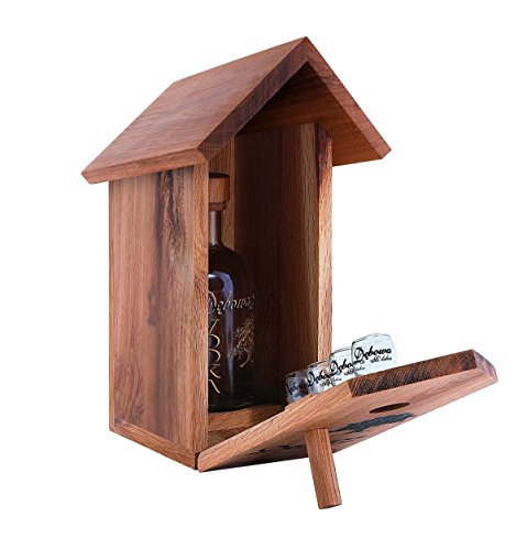 1 Vogelhäuschen + 4 Gläser + 1 Flasche Debowa Golden Oak a 0 7L Souvenierset Geschenk