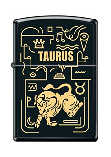 Encendedor Zippo Taurus Zodiac Sign Negro Mate miniatura 1