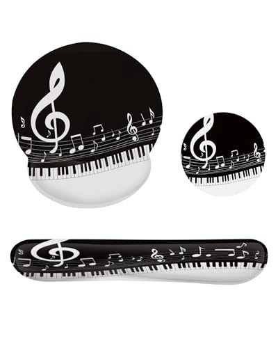 Piano Notes Mouse Pad with Wrist Rest