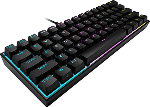 K65 RGB MINI 60% tastiera meccanica da gioco cablata – switch Cherry MX RED – tasti PBT double-shot – compatibile con ICUE – layout QWERTY UK – nero - Tastiera gaming - Immagine 11