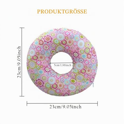 Elitecran Donut-Kissen mit Loch, Piercing-Kissen für Seitenschläfer, Piercing Kissen Ohrkissen Rundes, Donut Kissen Gegen Ohrenschmerzen, Rundes Baumwoll-Piercing-Kissen