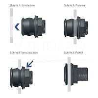 VARIOSAN PUSH-IN Tankdurchführung 16348, 1" x 3/4", PP, schwarz – Ansicht 4