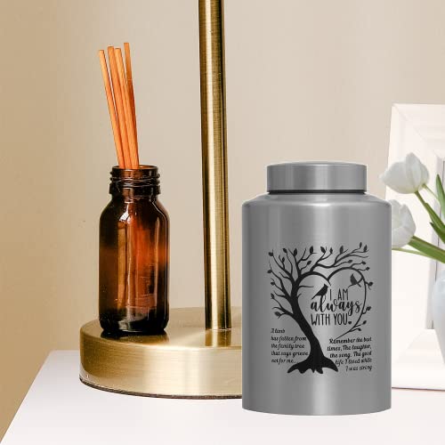 Decorative Cremation Urn Large up to 220lbs Memory Decorative Funeral Burial Urn for Male ,Female, Human Ashes (Stainless Steel Tree)