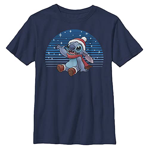 T-shirt Stitch garçon Disney manches courtes imprimé Lilo et Stitch bleu