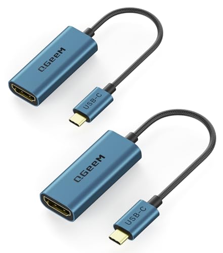 QGeeM USB C to HDMI Adapter 4K@60Hz,Type-C Thunderbolt 3/4 to HDMI Adapter Converter,Compatible for MacBook Pro,iPhone17 Max Plus,iPad Air,XPS,Galaxy S24Ultra,iMac Mini Etc.