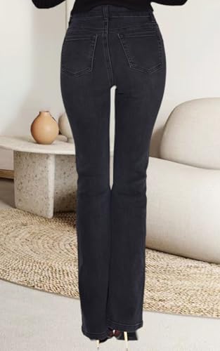 Women's Casual Straight Leg Jeans High Waist Stretchy Classic Denim Pants with Pocket4