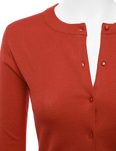 Image of LALABEE Women's Crew Neck Gem Button Long Sleeve Soft Knit Cardigan Sweater