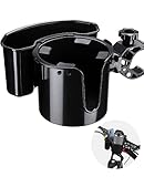 ISSYZONE Getränkehalter Kinderwagen für Eltern mit Aufbewahrungsbox , Großer Flaschenhalter Fahrrad, 360° Rotation Becherhalter, Universal Getränkehalter für Rollstuhl, Laufband, Wohnmobil, Boot