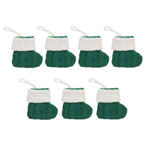 Risveglio Paquete de 7 mini calcetines de Navidad para decoración de