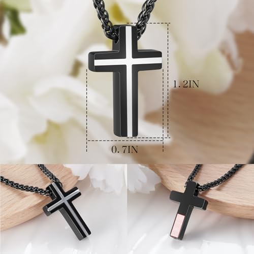 Dletay Cremation Urn Necklace for Ashes Cross Cremation Jewelry Stainless Steel Ashes Necklace for Women Men Keepsake Urn Pendant Ashes Holder3