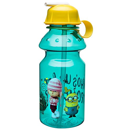 Zak Designs Despicable Me 14oz Kids Water Bottle with Straw - BPA Free with Easy Clean Design, Despicable Me