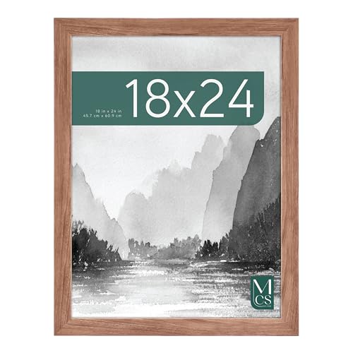 MCS Museum Poster Frame 18x24 Medium Oak Woodgrain, Vertical & Horizontal Wall Hanging Large Picture Frame for Photos, Posters & Art Prints (1-Pack)