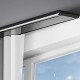 Doppio Binario Per Tende Invisibili, Binari Tende Heavy Duty Scorrevoli A Soffitto Filo Luce Zero Spifferi Sistemas Guida Scorrevole Per Finestre Grandi Ambulatorio Ospedale(Black,1.5m(4.9ft))